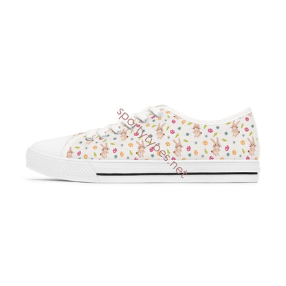 Women's Rabbit Print Low Top Canvas Sneakers