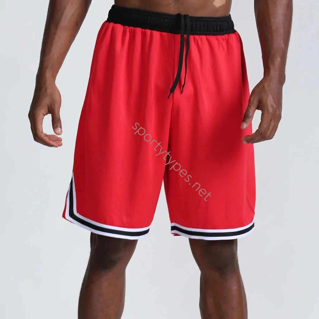 Red Men's Basketball Style Shorts