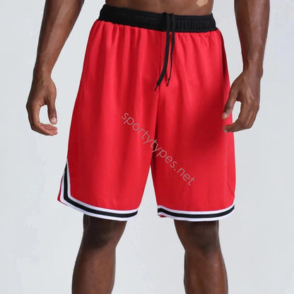 Red Men's Basketball Style Shorts