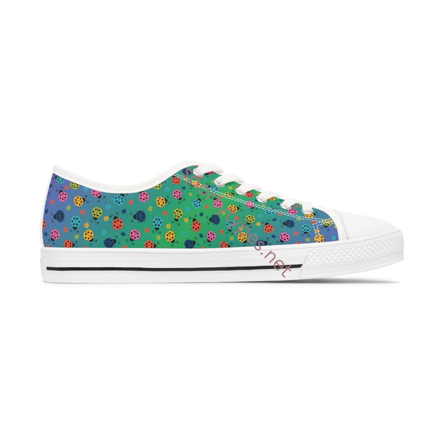 Women's Colored Ladybugs Low Top Canvas Sneakers