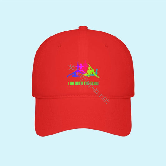 Red Yoga Theme Baseball Cap