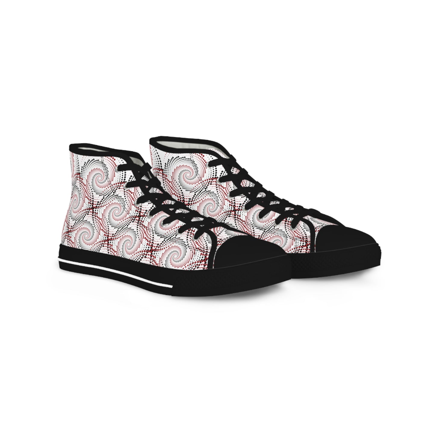 Men's High Top Canvas Sneakers - Dynamic Dot Circles