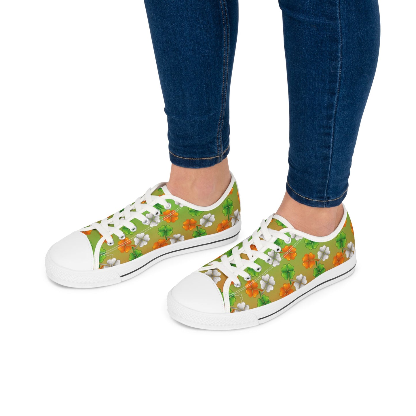 Women's Irish Shamrock Low Top Canvas Sneakers