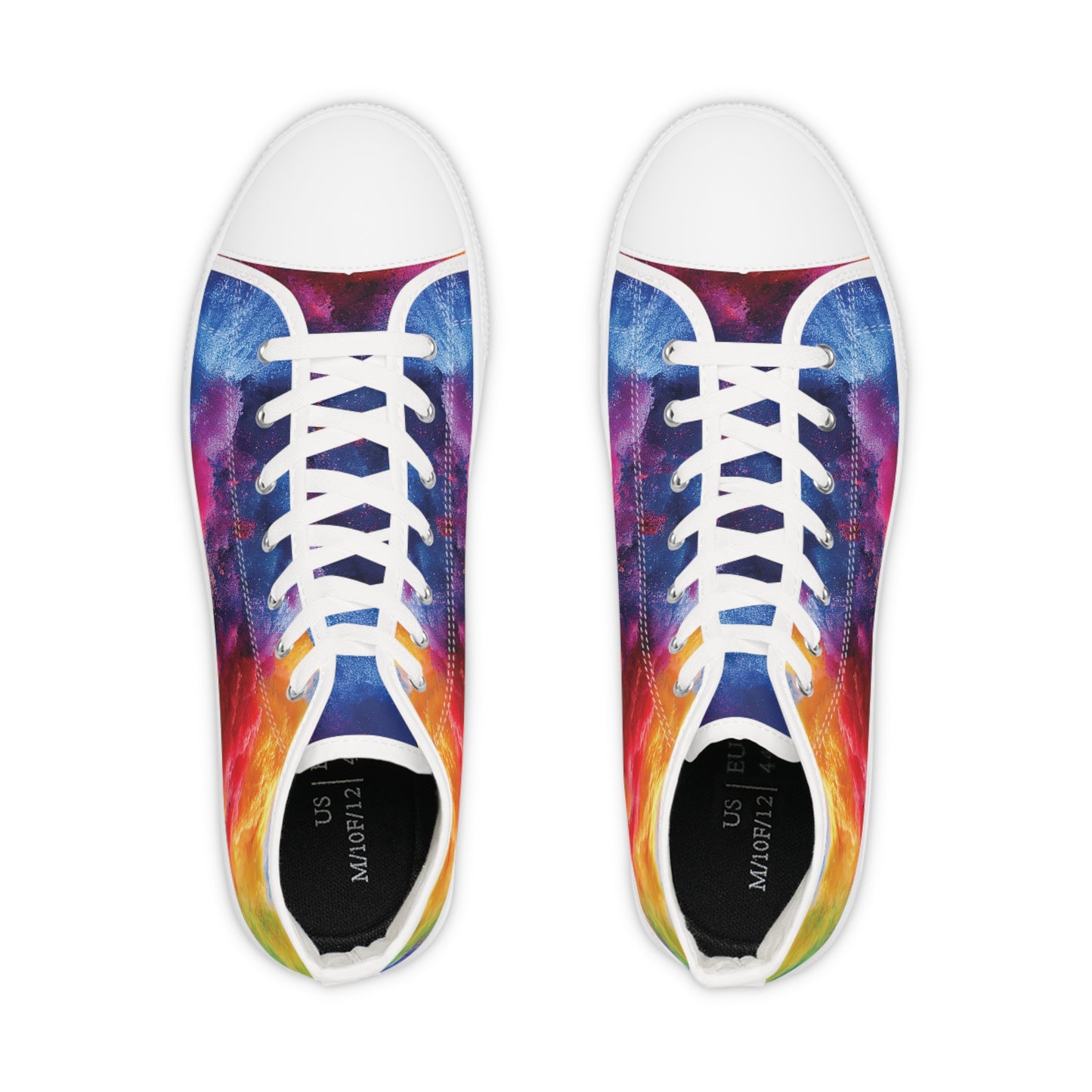 Men's High Top Canvas Sneakers - Multicolored Paint Explosion