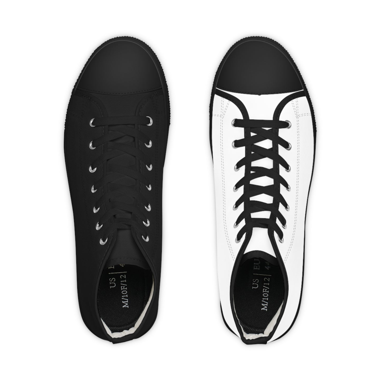 Men's Black & White Mismatched High Top Sneakers