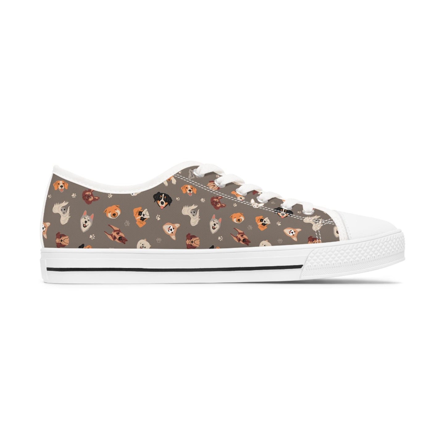 Women's Dog Print Low Top Canvas Sneakers