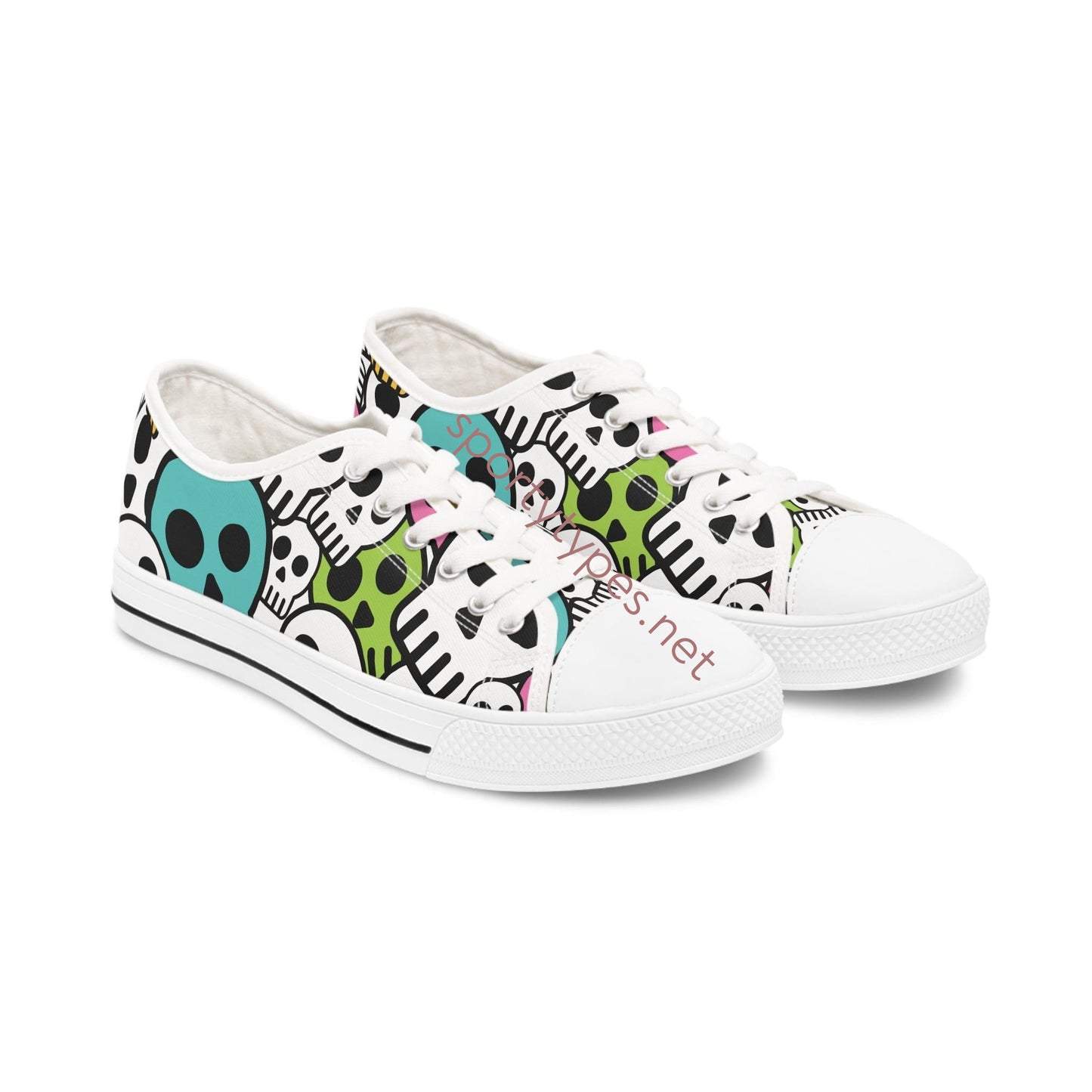 Women's Skull Print Low Top Canvas Sneakers