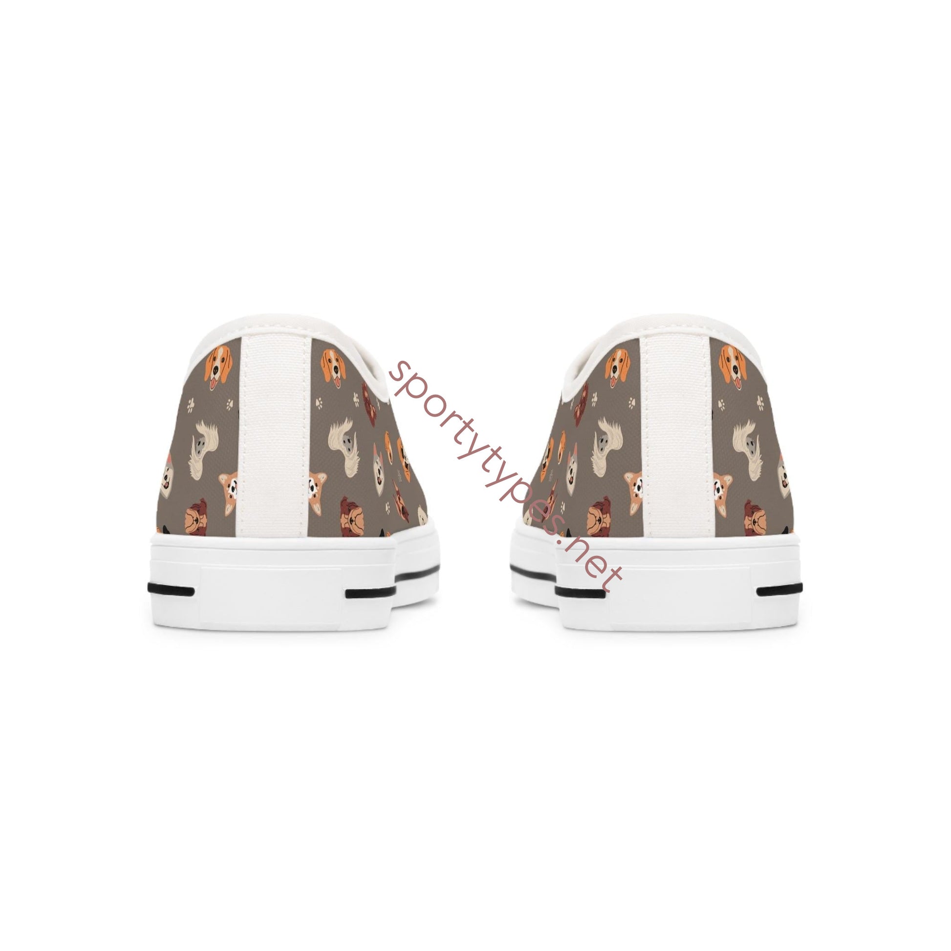 Women's Dog Print Low Top Canvas Sneakers