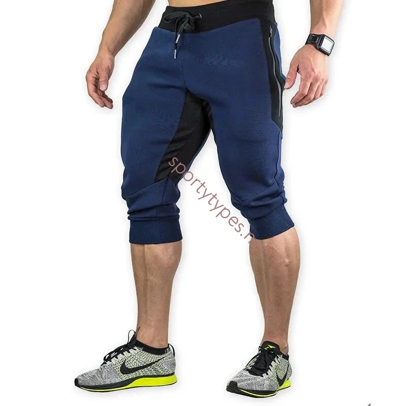 Navy Men's Cropped Joggers