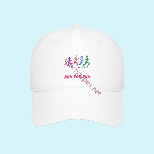 White Run For Fun Baseball Cap