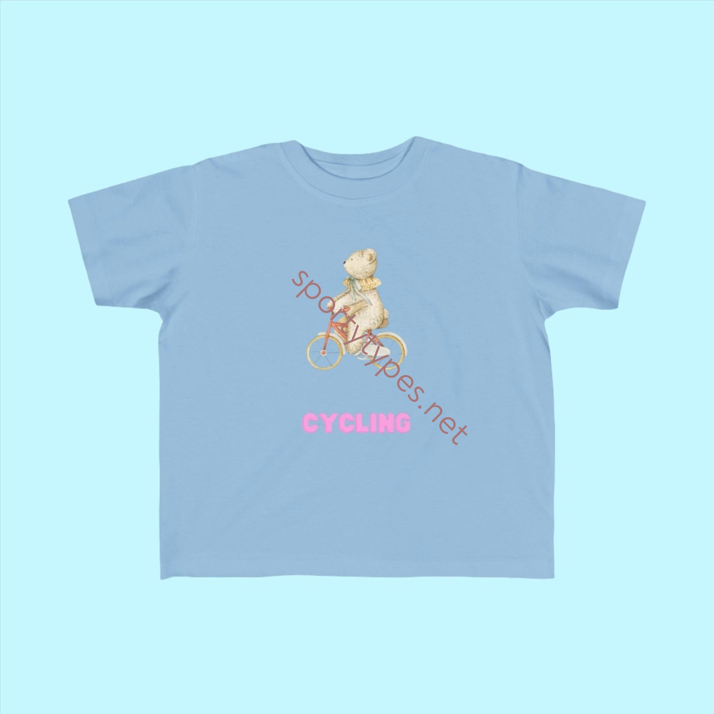 Light Blue Toddler Cycling Fan Jersey T-Shirt