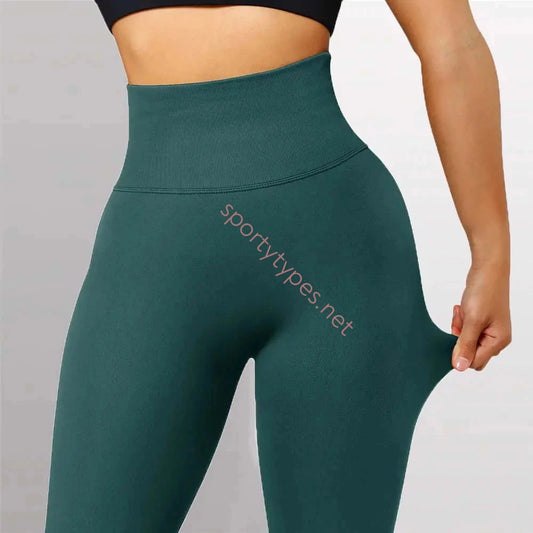 Dark Green Squat Proof Fitness Leggings