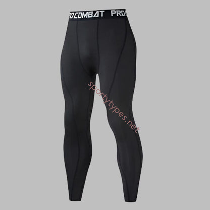 Black Men's Running Compression Leggings