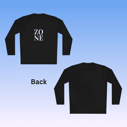 Black Men's Zone White Long Sleeve Moisture-Wicking Tee