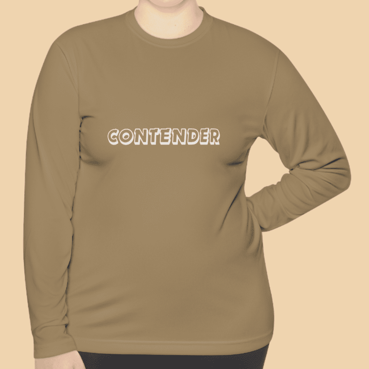 Brown Unisex Contender Lightweight Long Sleeve Tee