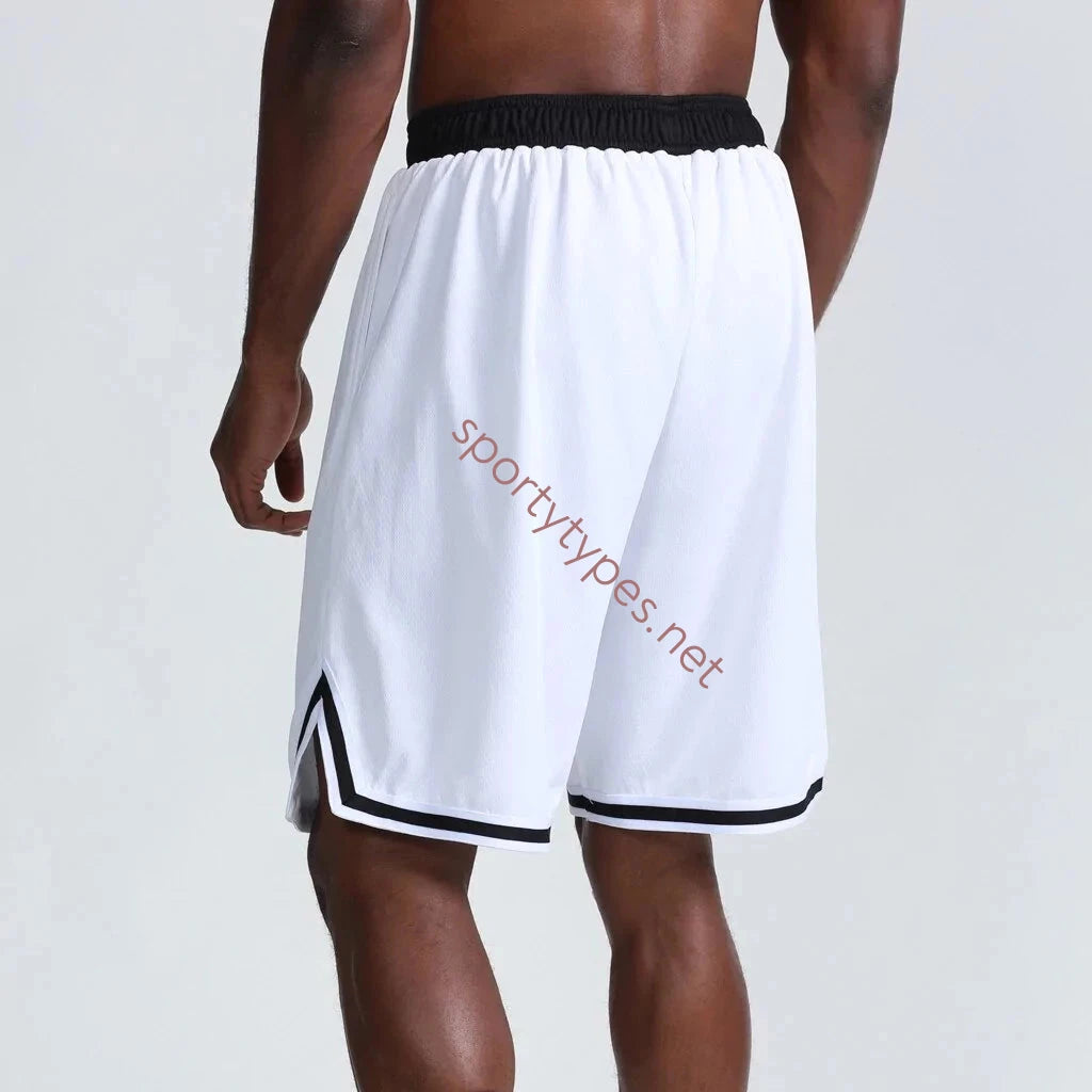 White Men's Basketball Style Shorts