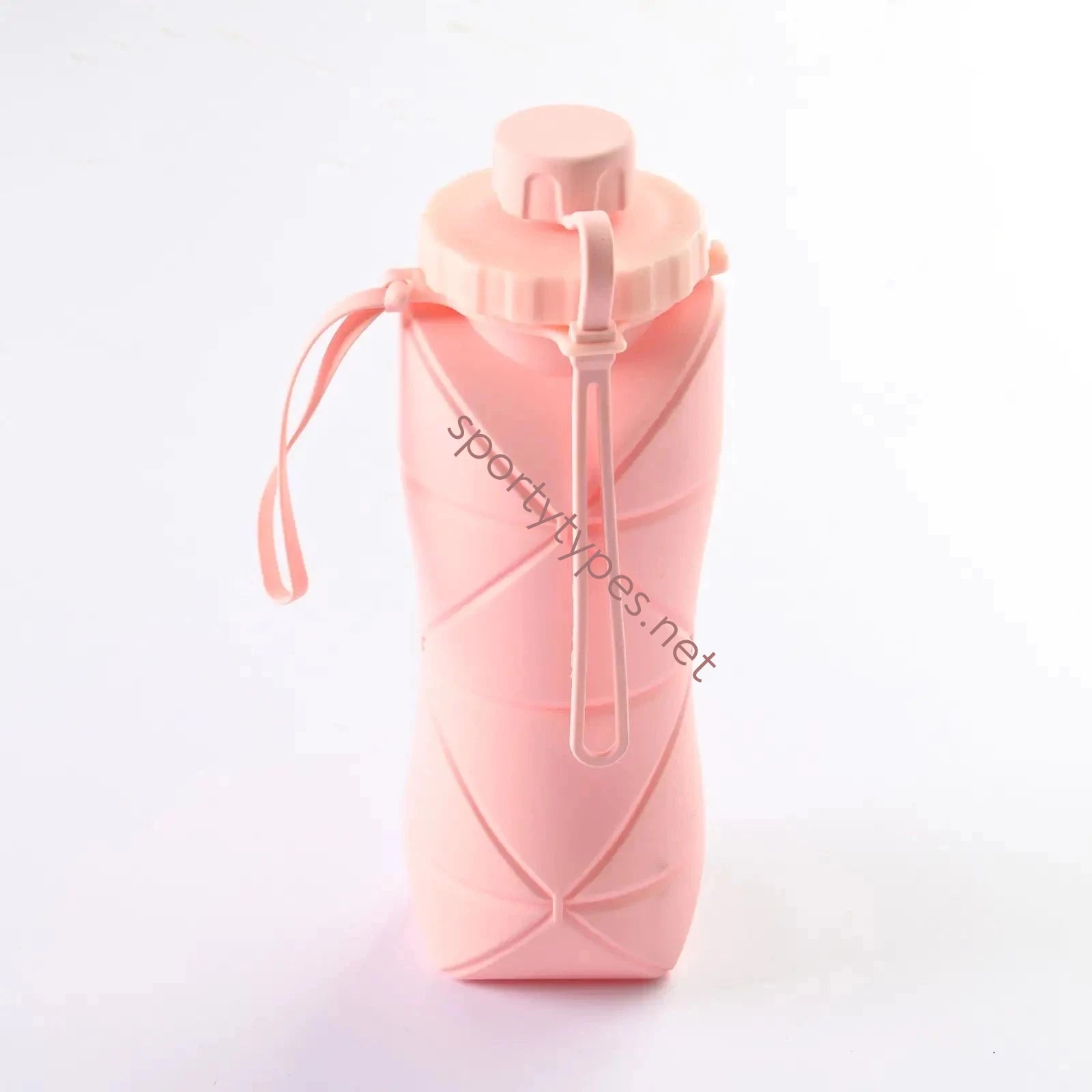 Pink Folding Silicone Water Bottle Sports