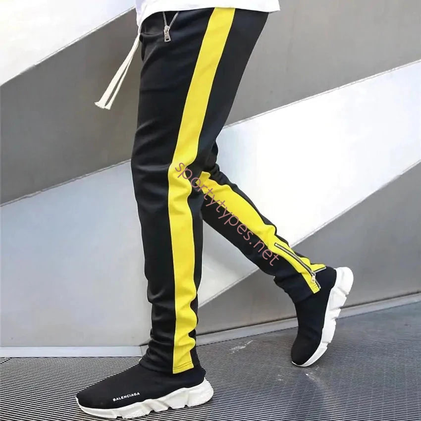 Black/yellow Men's Fitness Sweatpants