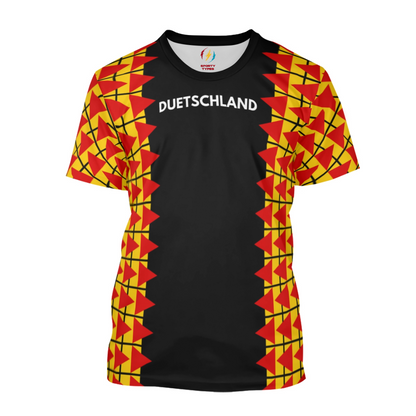 Germany Women's Football Supporter T-Shirt – Black, Red & Gold Pride