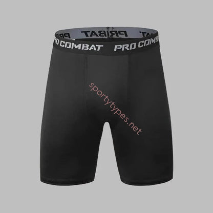 Black Men's Fitness Elastic Shorts