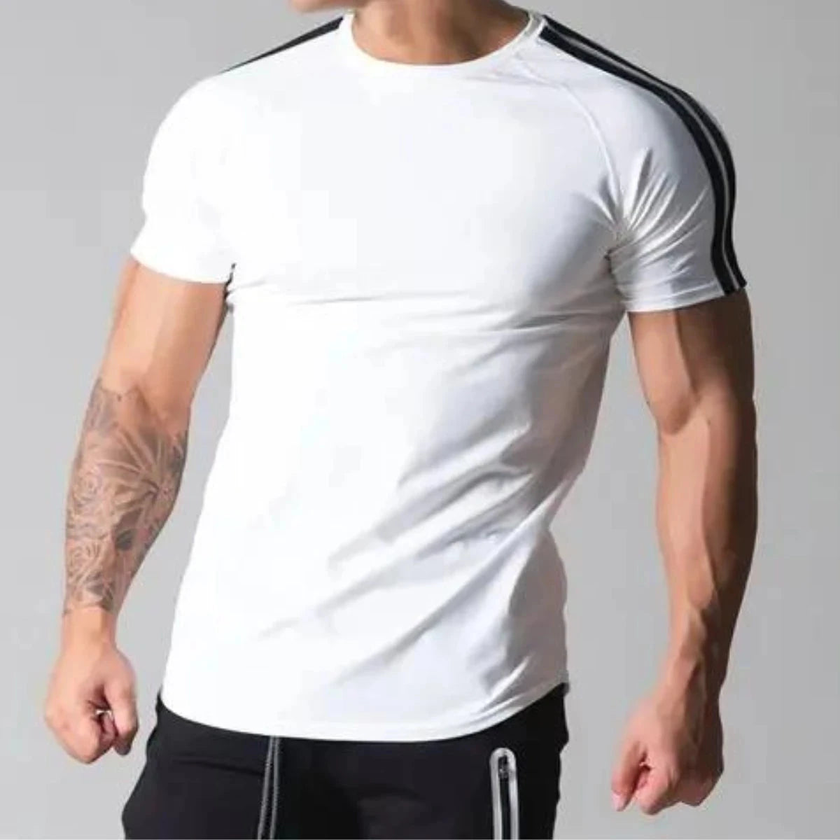 White Men's Bodybuilding Cotton T-shirt
