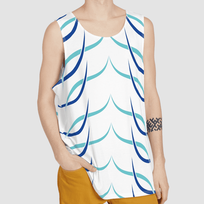 Men's Blue Waves Tank Top