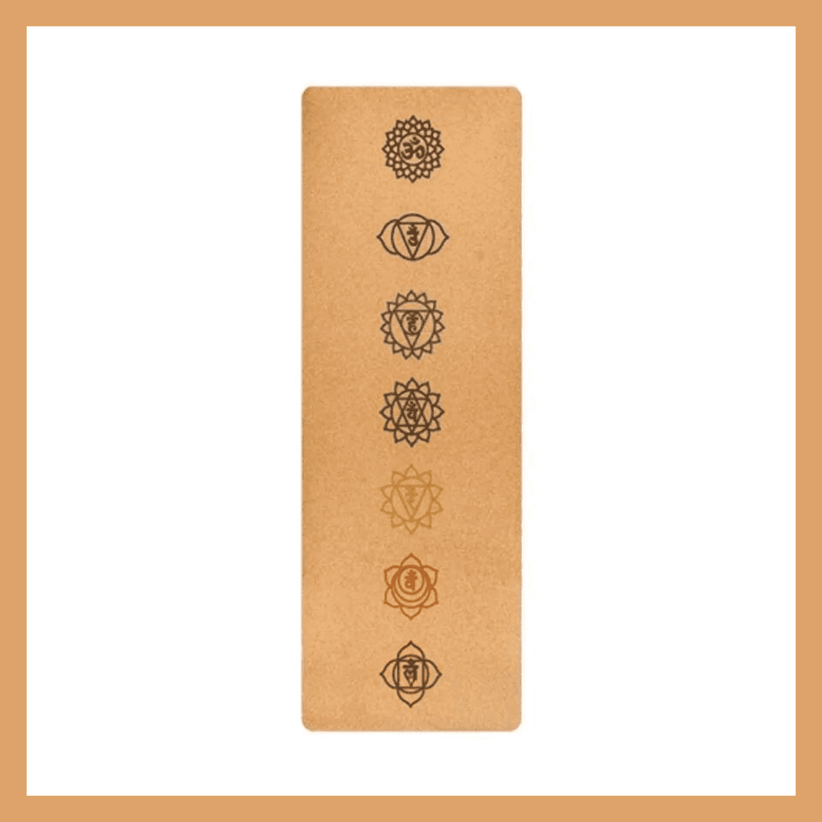 7 Chakras Natural Cork Yoga Mat