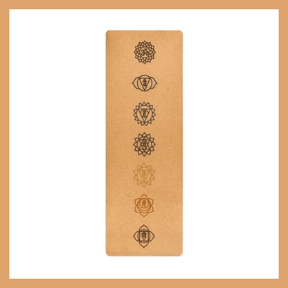 7 Chakras Natural Cork Yoga Mat