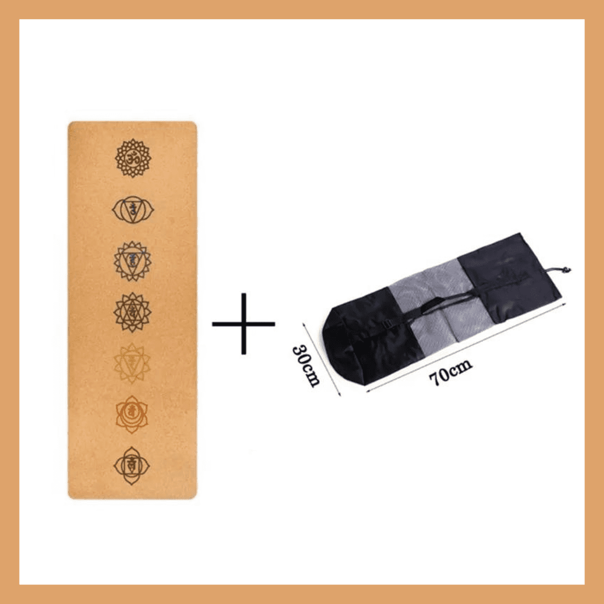 7 Chakras Natural Cork Yoga Mat + Bag