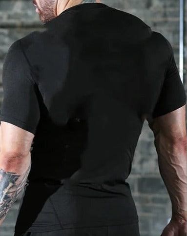 Black Men's Compression Workout Tee