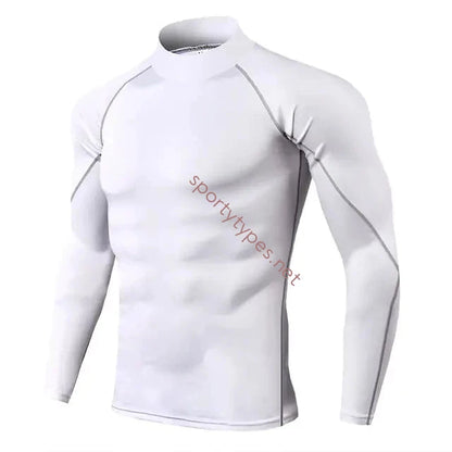 White Men's Quick Dry Long Sleeve Top