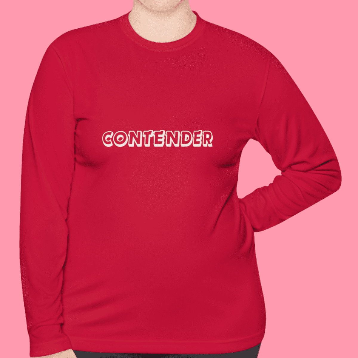 Red Unisex Contender Lightweight Long Sleeve Tee