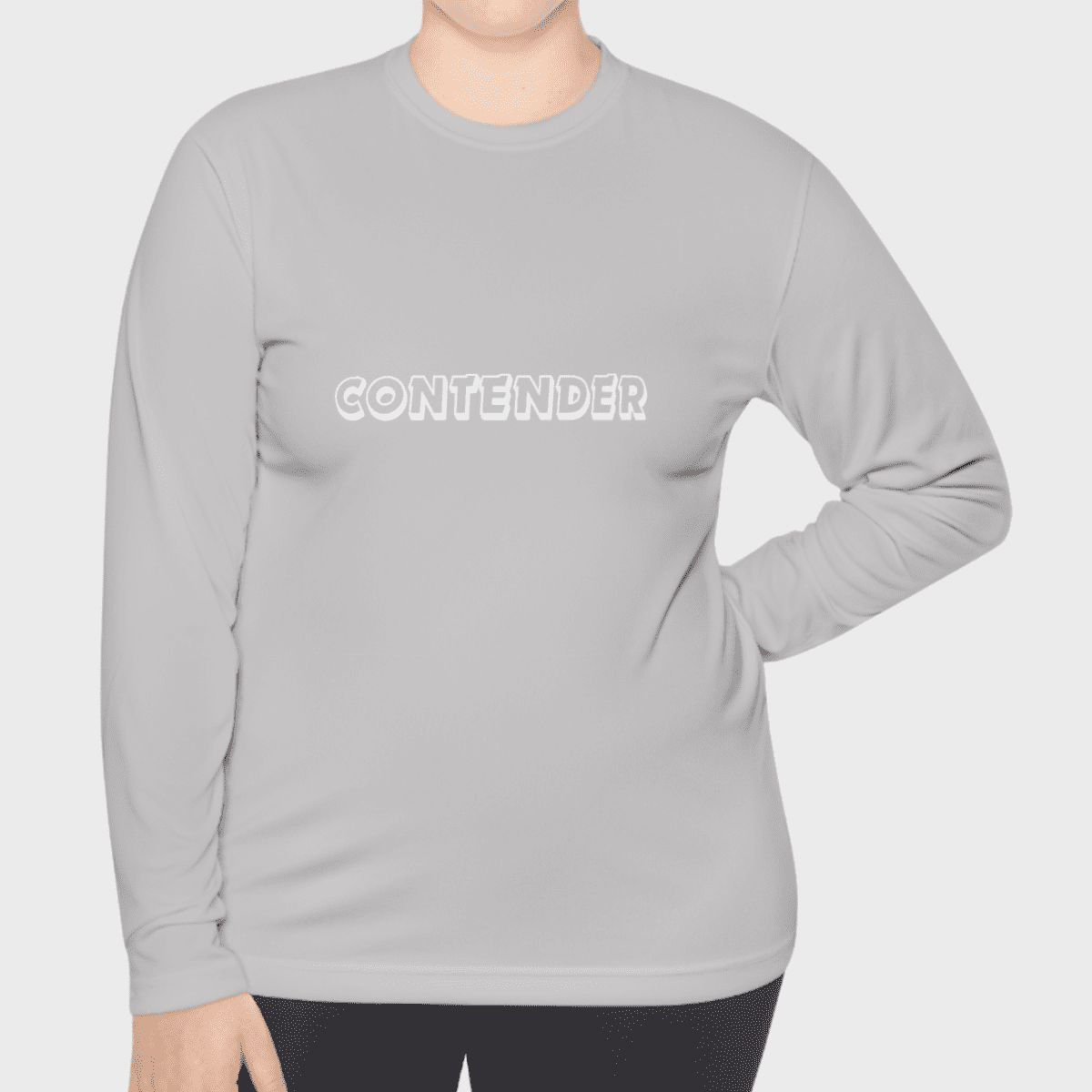 Silver Unisex Contender Lightweight Long Sleeve Tee