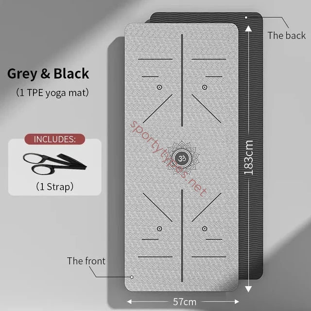 Grey and Black Yoga Mat Non Slip