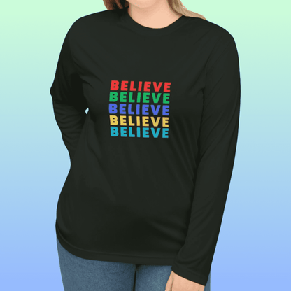 Women's Black Believe Performance Long Sleeve Shirt