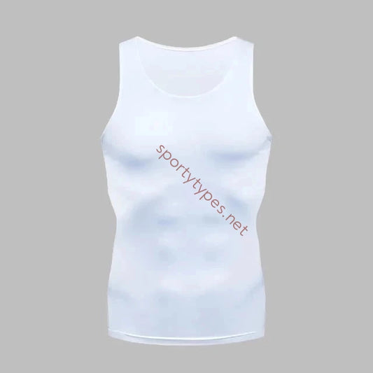 White Men's Compression Tank-Top