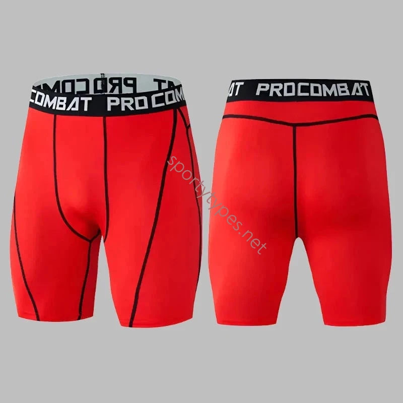 Red Men's Compression Shorts