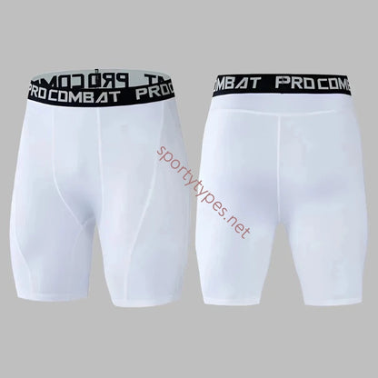 White Men's Compression Shorts