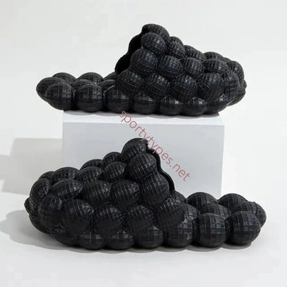 Black Unisex Bubble Massage Sandals