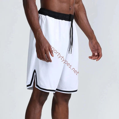 White Men's Basketball Style Shorts