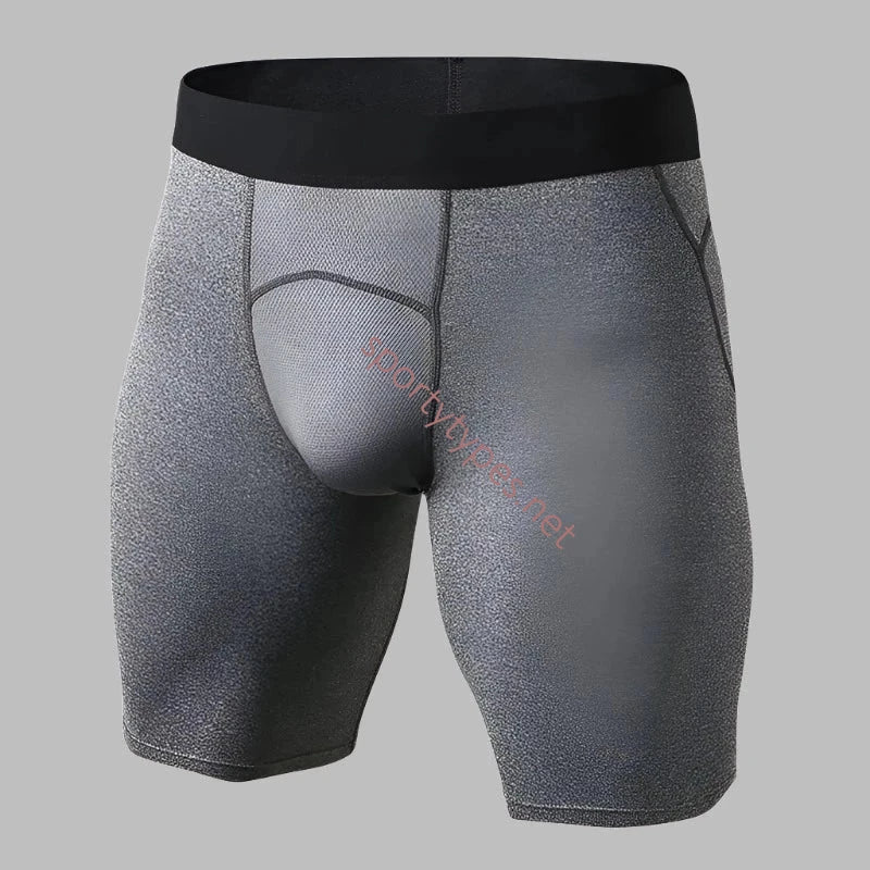 Gray Men's Running Compression Shorts