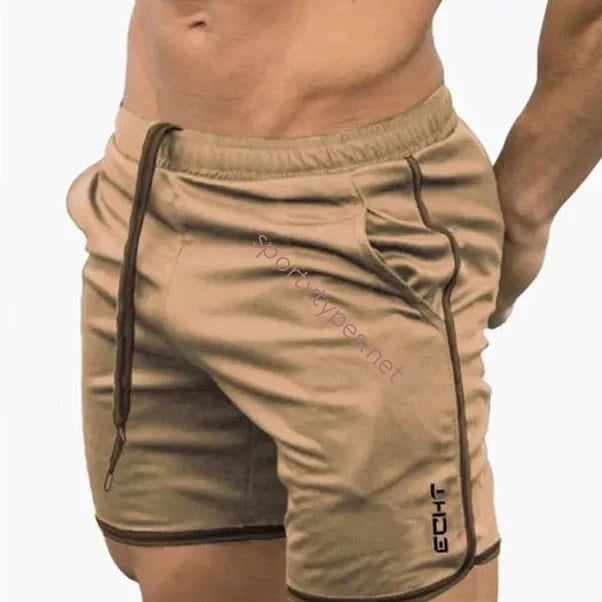 Khaki Men's Performance Gym Shorts