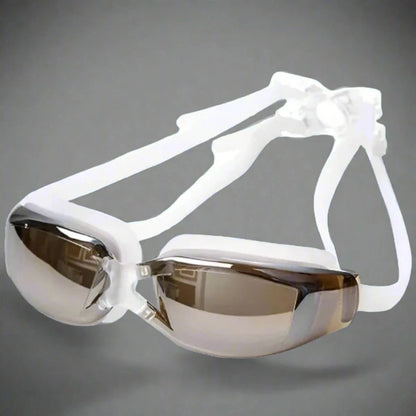 White Elite Professional HD Anti-Fog Swim Goggles