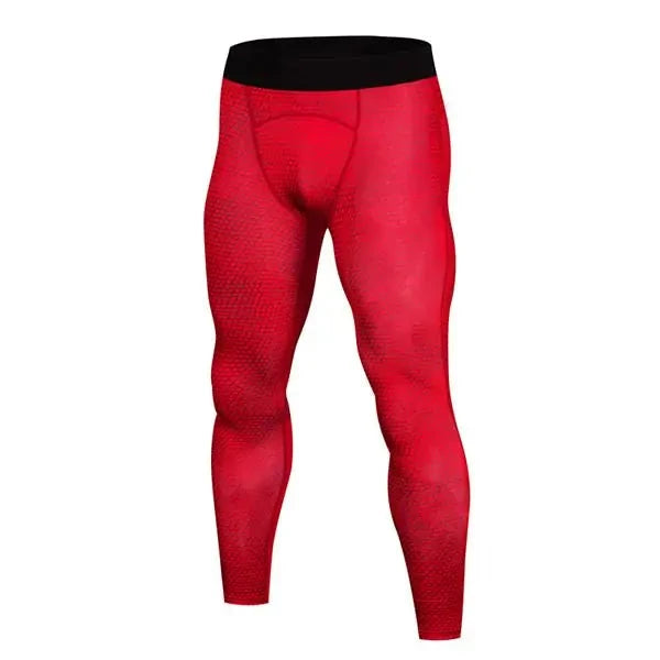 Red Men's Compression Running Tights