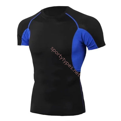 Black and Blue Men's Quick-Dry Running T-shirt