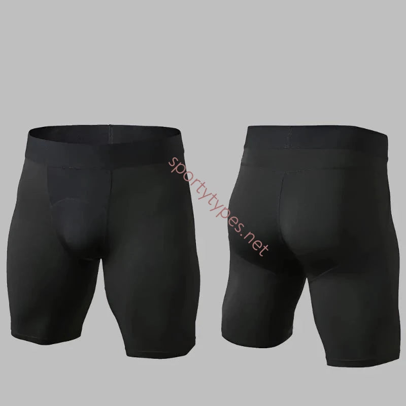 Black Men's Running Compression Shorts