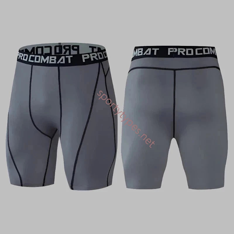 Gray Men's Compression Shorts